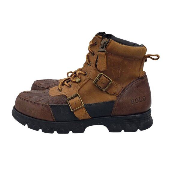 Women's Polo Ralph Lauren Demond Leather Ankle Hiking Hunting Duck Lug Boot 11 - Picture 4 of 15